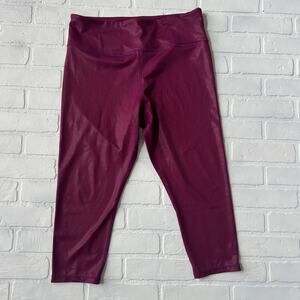 ZYIA Active Women's Purple Shimmer Athletic Yoga Running Leggings Pants -sz 20